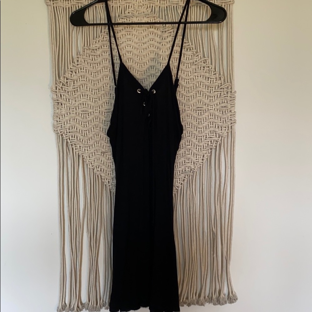 Black ribbed mini dress Size S